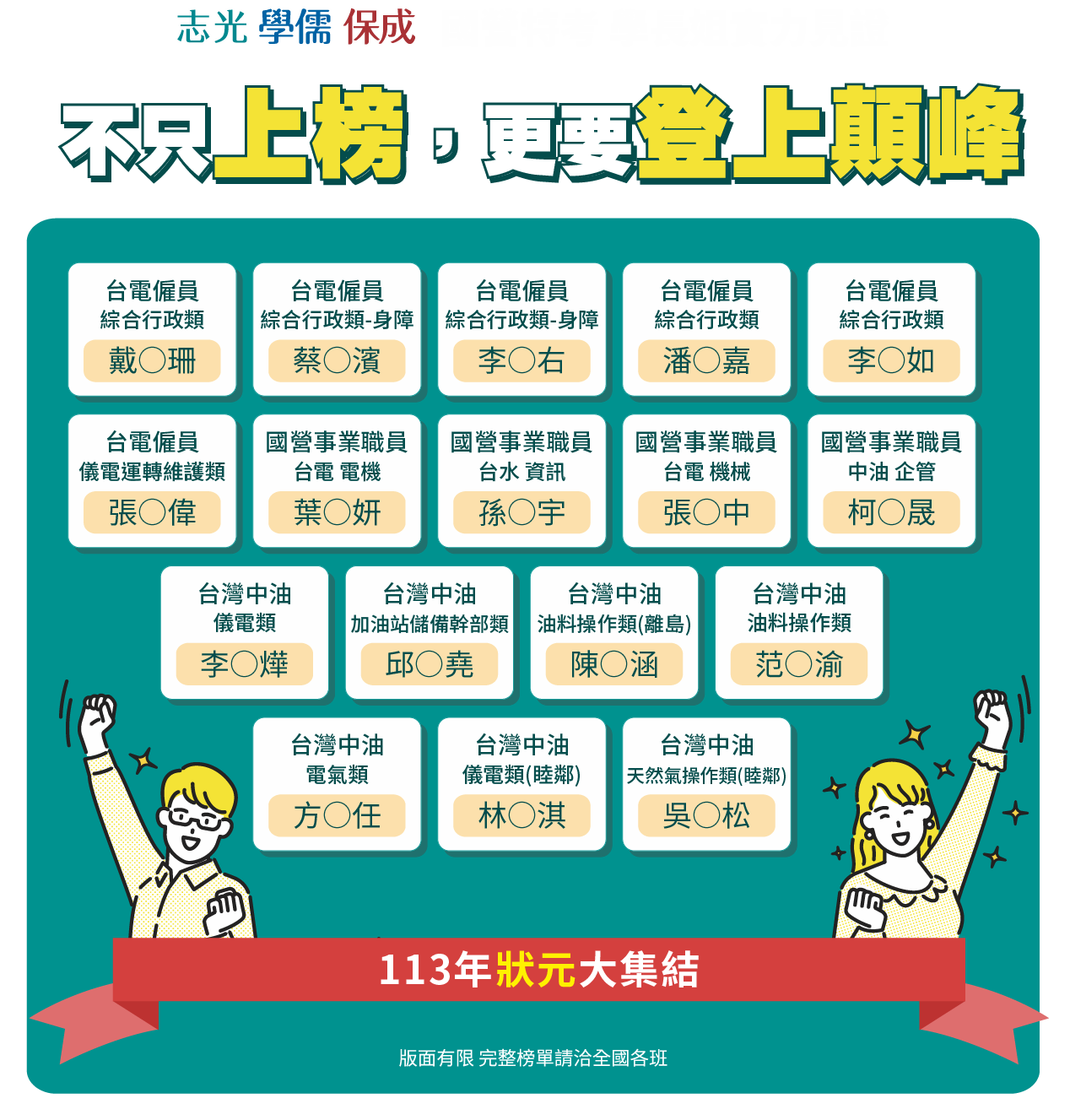 不只上榜 還要站上巔峰