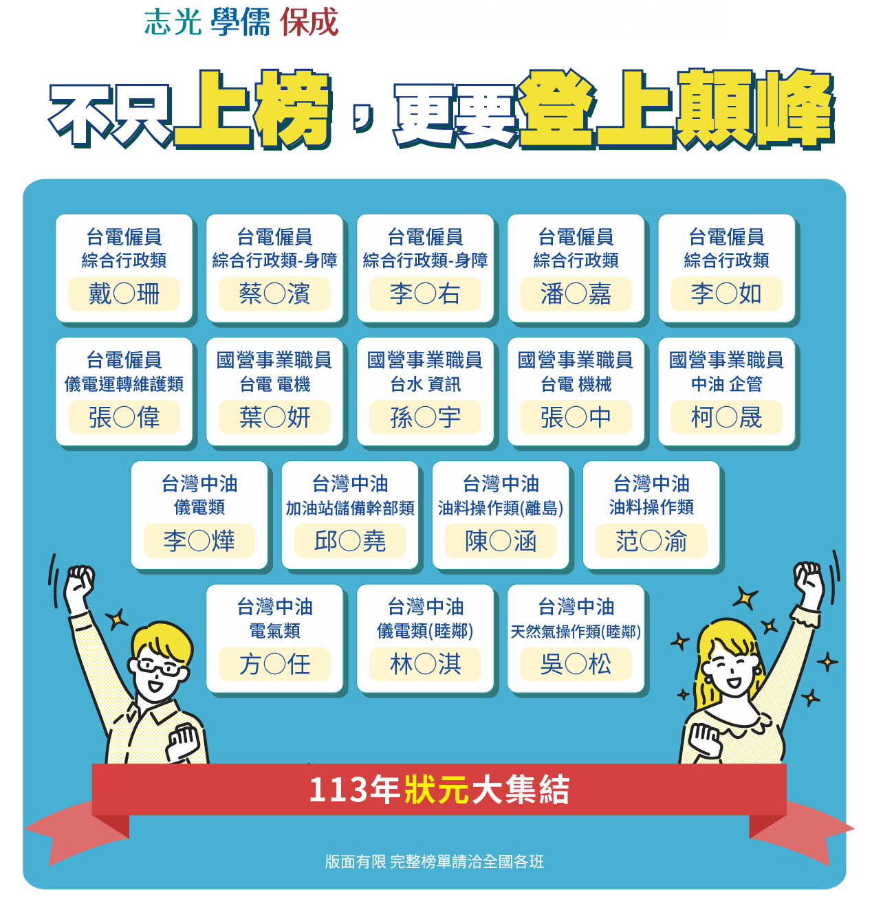 不只上榜 還要站上巔峰