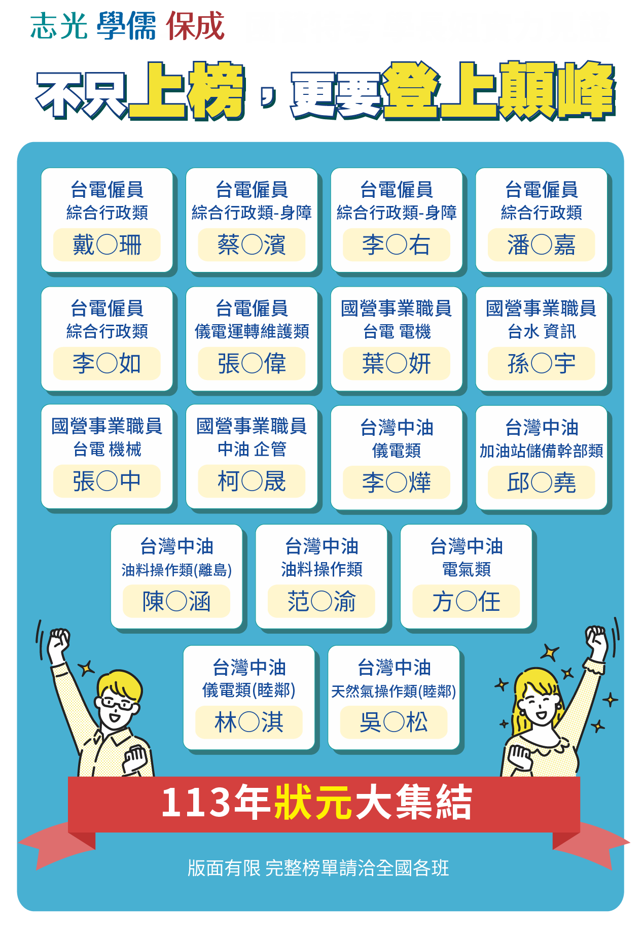 不只上榜 還要站上巔峰